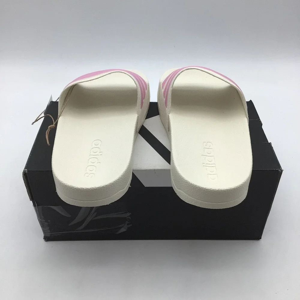 Adidas Kids Adilette Shower K Slides Wonder White Pink JP5784 Size 12K NEW